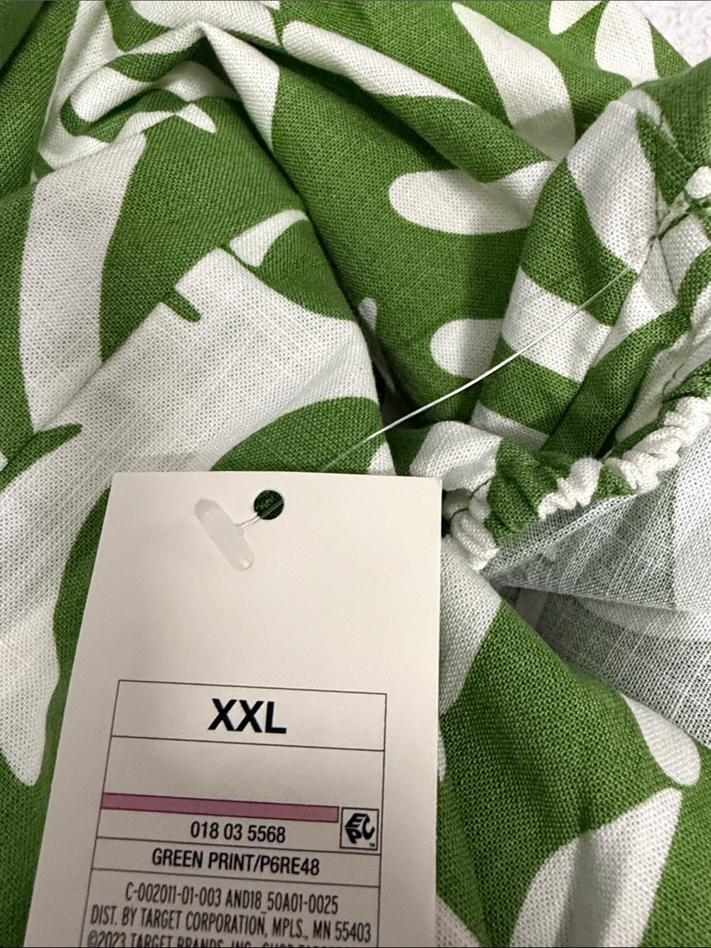 A new day NWT XX L Green and White Leaf Print Slip Dress - Picture 12 of 12